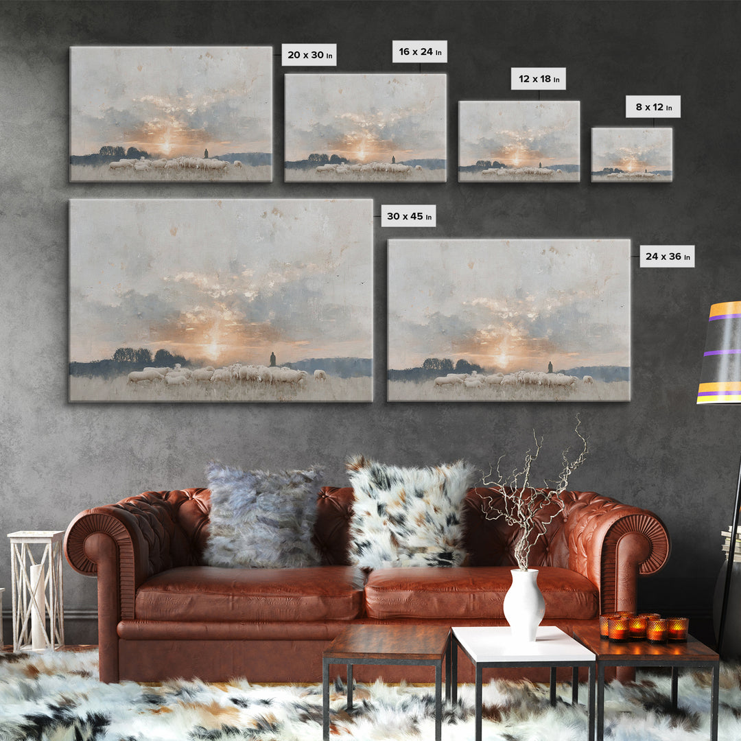 Dawn Of Stillness – Framed Canvas Print – Christian Wall Art – Christian Art Canvas – Jesus Painting – Christian Gift Ideas – Subtle Christ