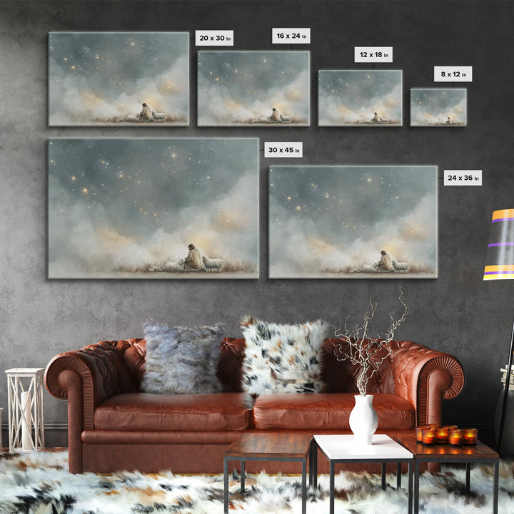 Starry Devotion – Framed Canvas Print – Christian Art Canvas – Christian Wall Art – Christian Painting – Subtle Christian Art – Christian G
