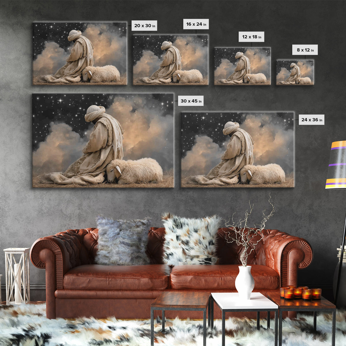 Desert Night Hope – Framed Canvas Print – Christian Wall Art – Christian Art Canvas – Christian Painting – Unique Christian Art – Christian