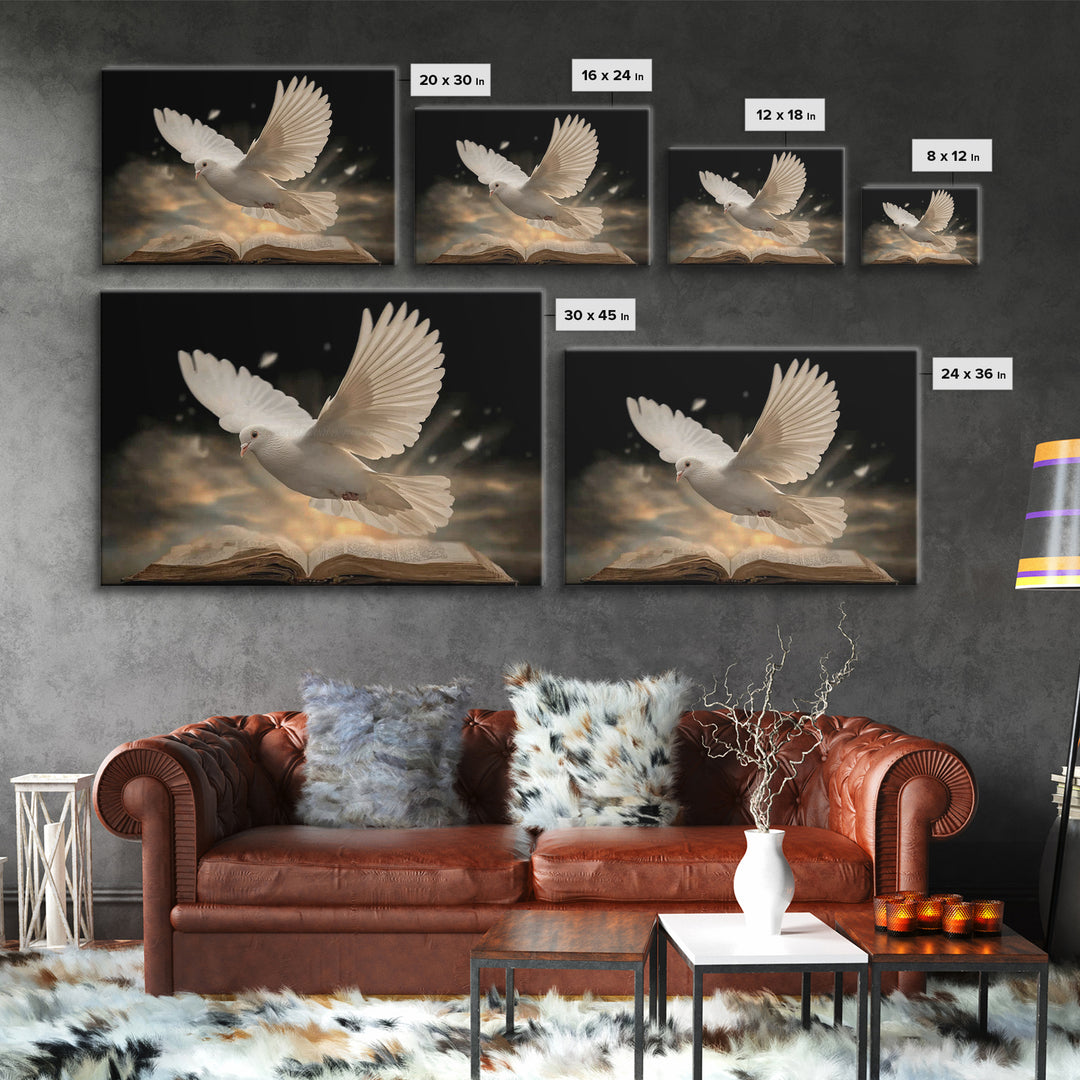 Dove Of Hope – Framed Canvas Print – Christian Wall Art – Christian Art Canvas – Modern Christian Art – Christian Gift Ideas – Christian Pa
