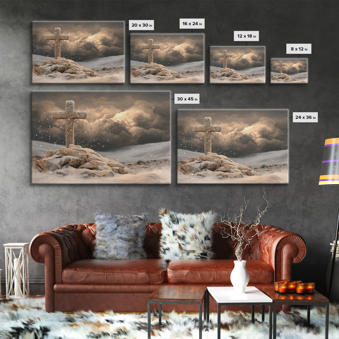 Dawn Of Redemption | Framed Canvas Print | Christian Christmas Art | Christian Art Canvas | Christian Wall Art | Moody Christian Art | Chri