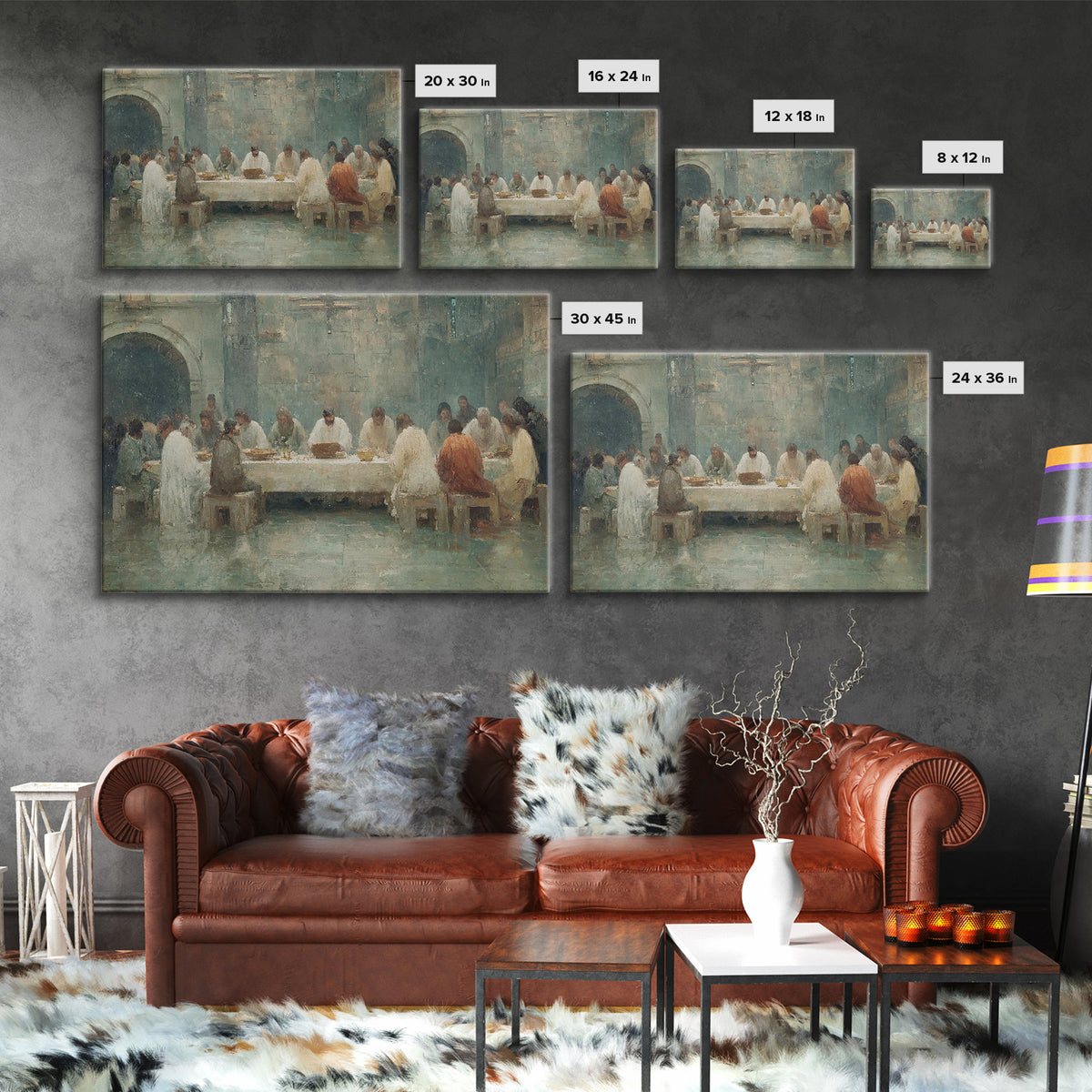 Starlit Holy Banquet | Framed Canvas Print | Christian Wall Art | Christian Art Canvas | Jesus Painting | Modern Christian Art | Christmas
