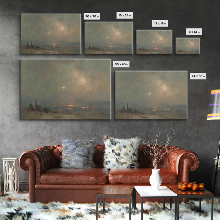 Horizon Star Promise, Framed Canvas Print, Christian Wall Art, Christian Art Canvas, Christmas Art, Christian Christmas Art, Subtle Christi