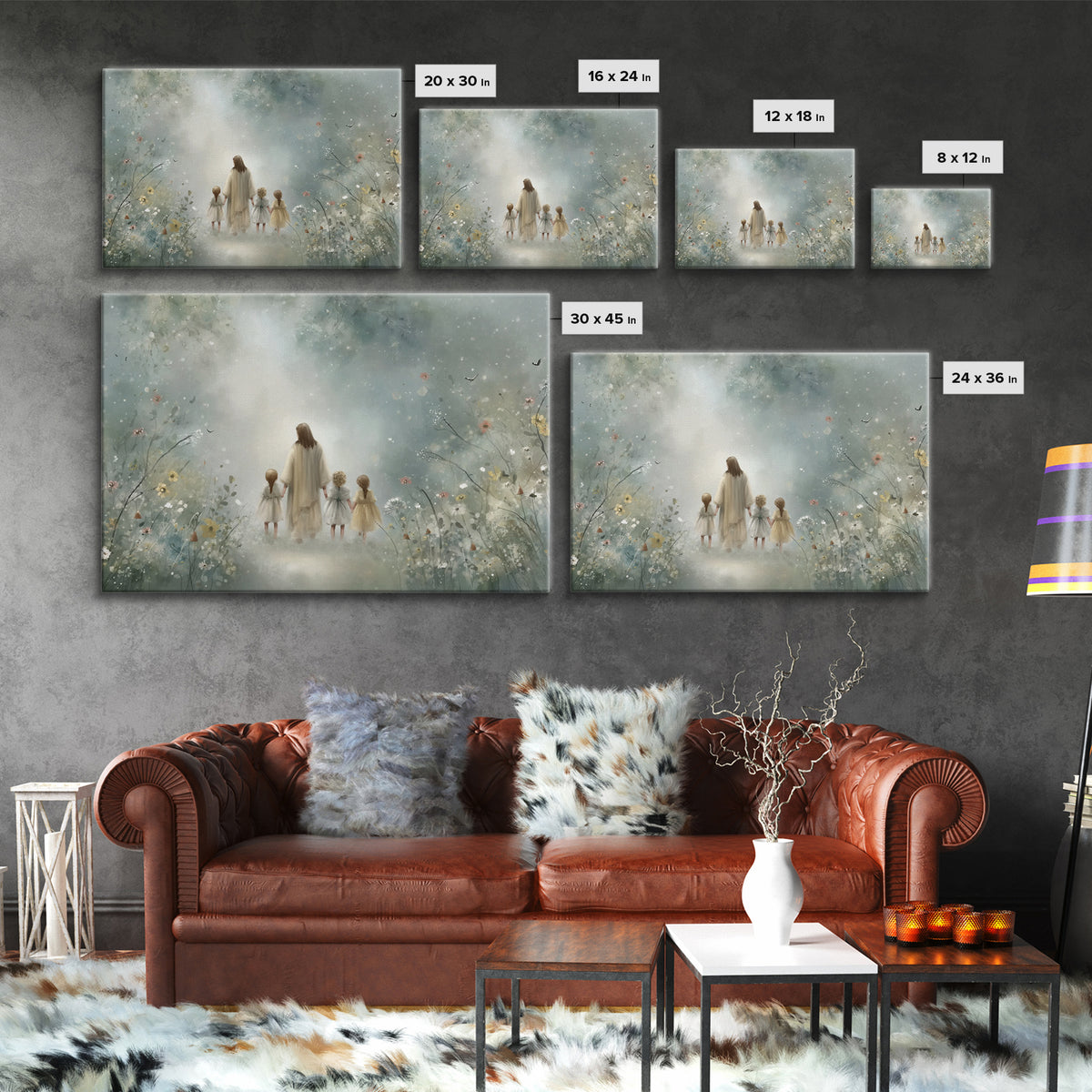 Blossoms Of Heaven, Framed Canvas Print, Christian Art Print, Jesus Painting Canvas, Subtle Christian Art, Christian Wall Art, Christian Gi