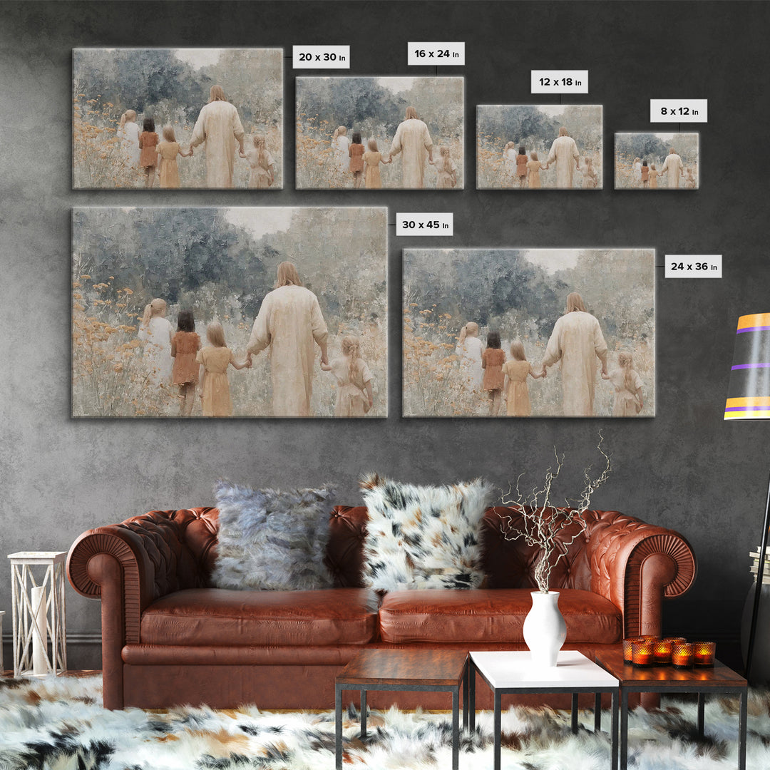 Fields Of Promise | Framed Canvas Print | Christian Art Canvas | Jesus Painting | Christian Decor For Home | Large Christian Art | Christia
