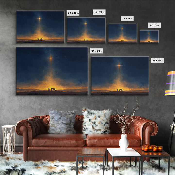 Star Of Wonder – Framed Canvas Print – Christian Christmas Art – Christmas Wall Art – Christmas Canvas Wall Art – Christian Art Canvas – Ch
