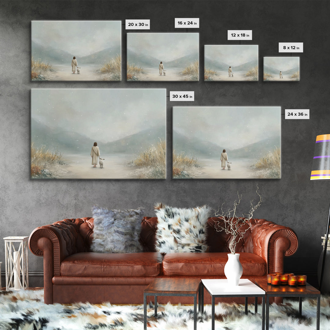 Still Waters Faith – Framed Canvas Print – Christian Art Canvas – Minimalist Christian Art – Jesus Painting – Christian Decor – Christian G