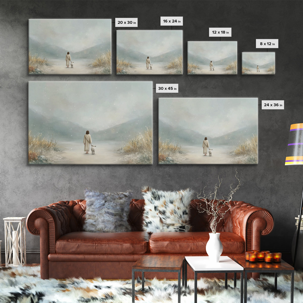 Still Waters Faith – Framed Canvas Print – Christian Art Canvas – Minimalist Christian Art – Jesus Painting – Christian Decor – Christian G