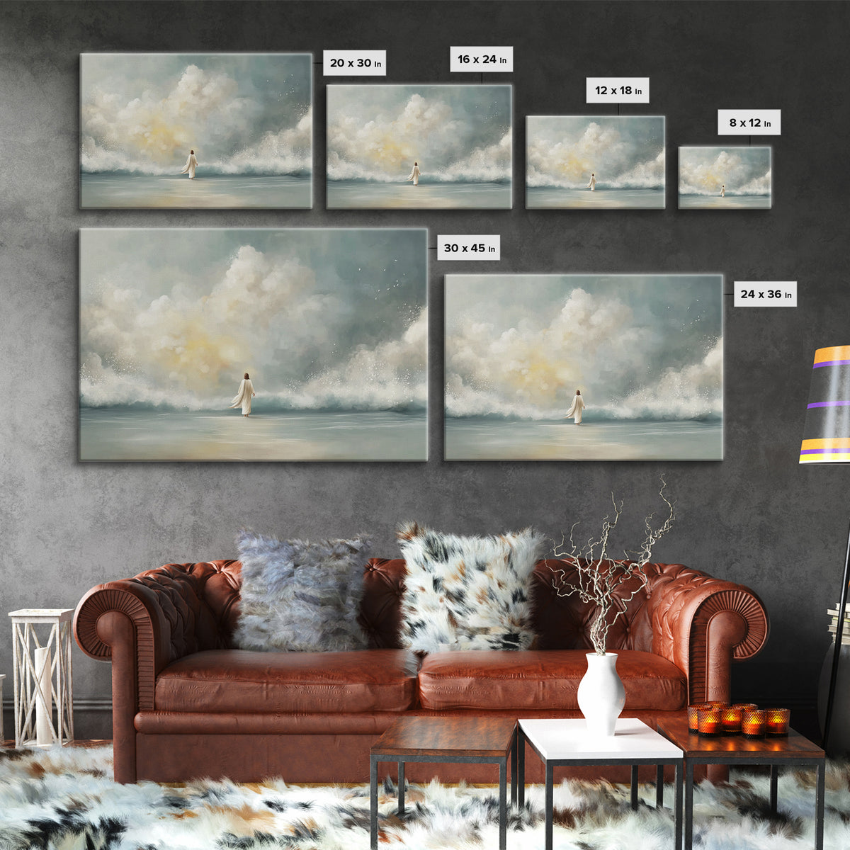 Stormless Promise, Framed Canvas Print, Christian Wall Art, Christian Art Canvas, Christian Decor, Jesus Painting, Modern Christian Paintin