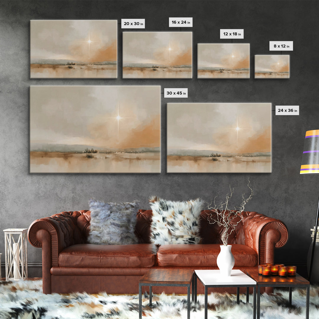 Celestial Promise – Framed Canvas Print – Christian Art Painting – Christmas Art Framed – Christian Wall Art – Christmas Art Prints – Chris