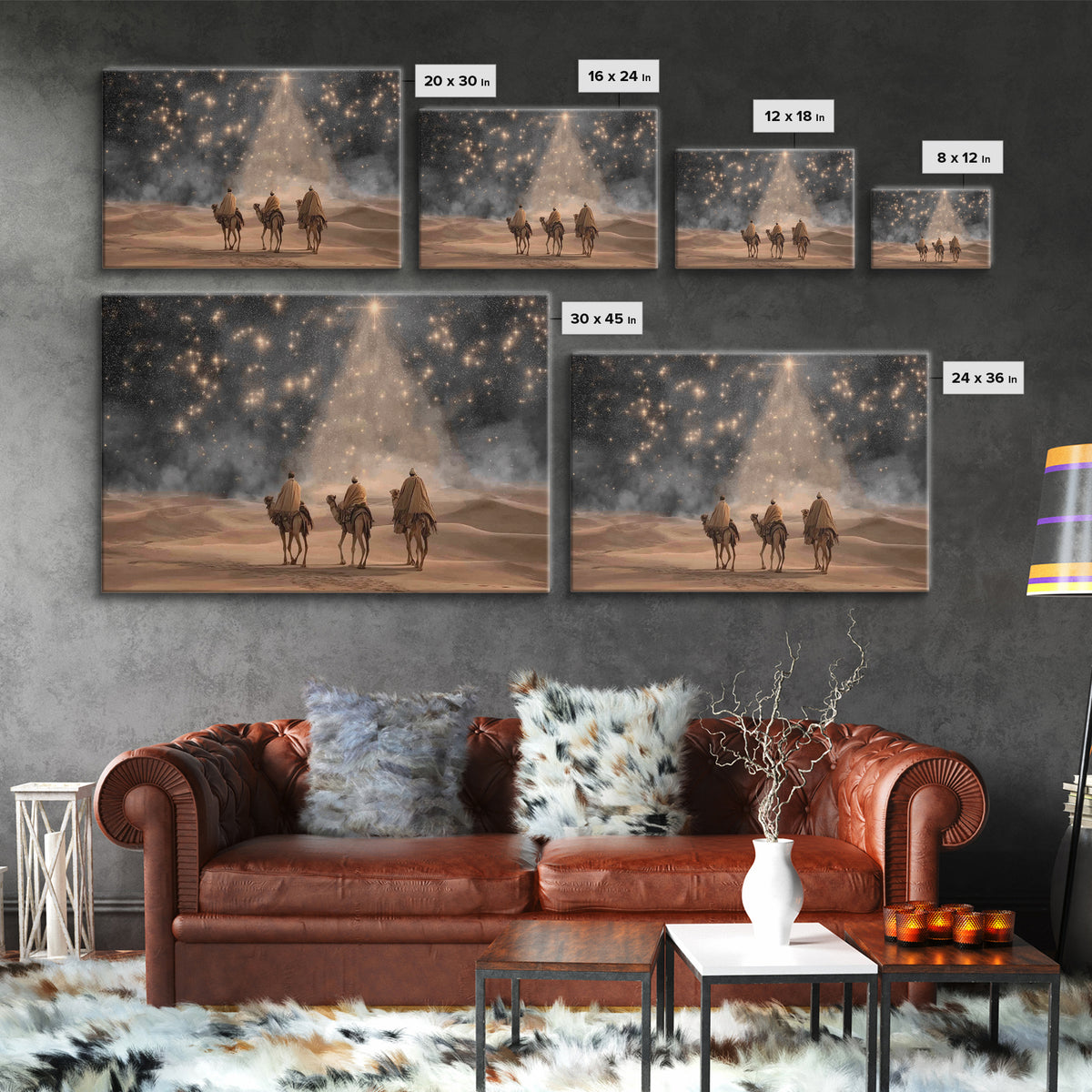 Bethlehem Journey, Framed Canvas Print, Christian Christmas Art, Christian Art Canvas, Christmas Wall Art, Christian Decor, Christian Art W