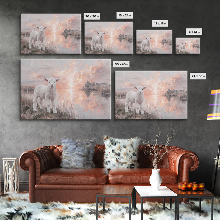 Dawn Of The Lamb – Framed Canvas Print – Christian Wall Art – Christian Art Canvas – Christian Decor – Christian Gift Ideas – Subtle Christ