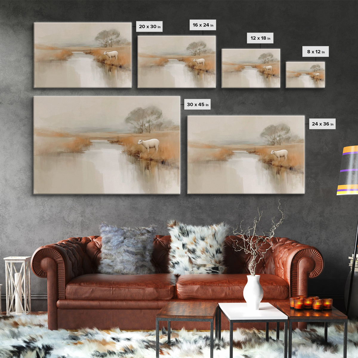 Dawn Meadow Grace, Framed Canvas Print, Christian Art Canvas, Christian Wall Art, Modern Christian Art, Christian Painting