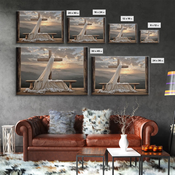 Resurrection Glory, Framed Canvas Print, Christian Painting, Christian Art Canvas, Christian Wall Art, Modern Christian Art