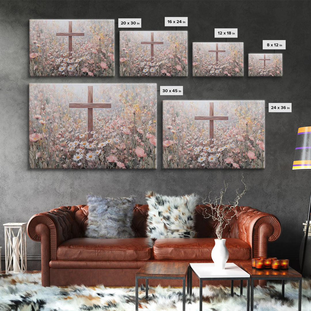 Field Of Grace, Framed Canvas Print, Christian Painting, Christian Wall Art, Christian Art Canvas, Large Christian Art