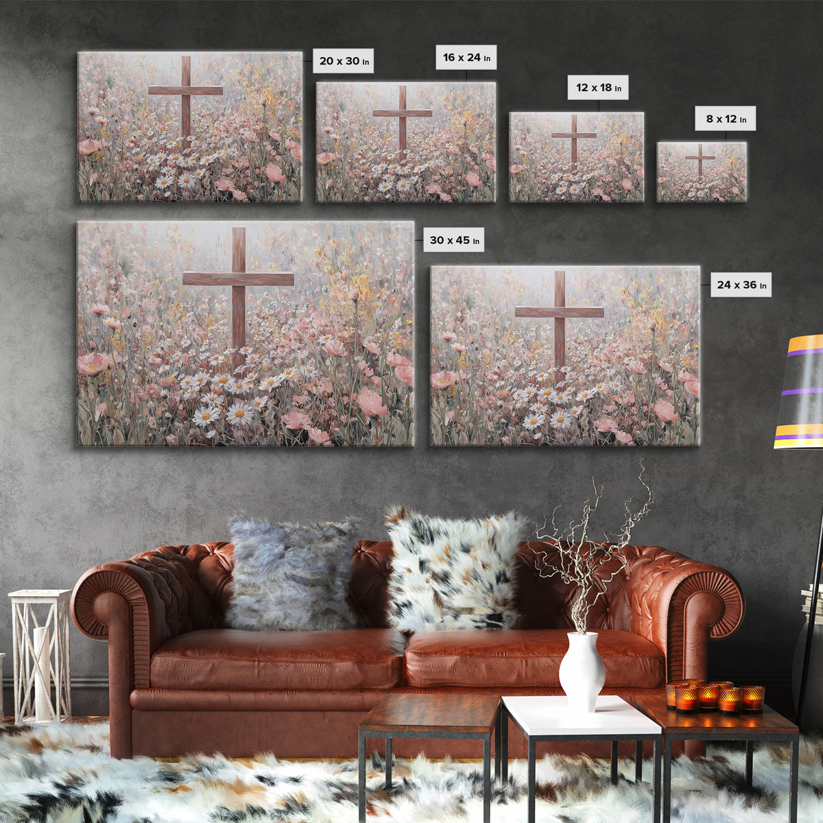 Field Of Grace, Framed Canvas Print, Christian Painting, Christian Wall Art, Christian Art Canvas, Large Christian Art