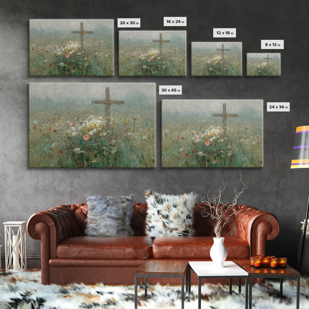 Wildflower Redemption | Framed Canvas Print | Christian Art Canvas | Vintage Christian Art | Christian Wall Art | Christian Painting