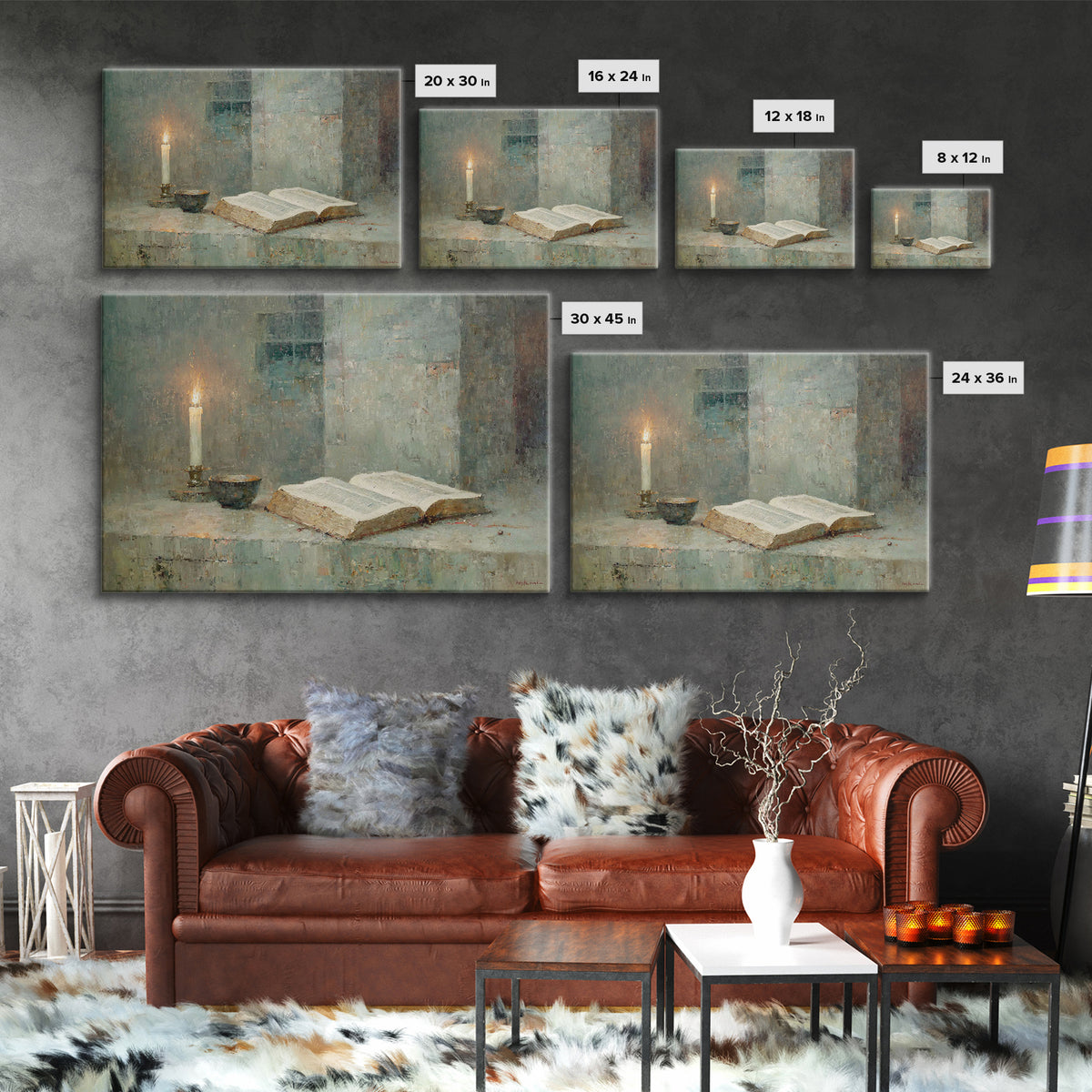 Quiet Scripture Light | Framed Canvas Print | Christian Art Canvas | Christian Painting | Christian Wall Art | Christmas Art | Christian De