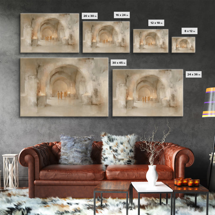 Halls Of Reverence | Framed Canvas Print | Christian Painting | Christmas Art | Christian Wall Art | Christian Decor | Christian Art Canvas