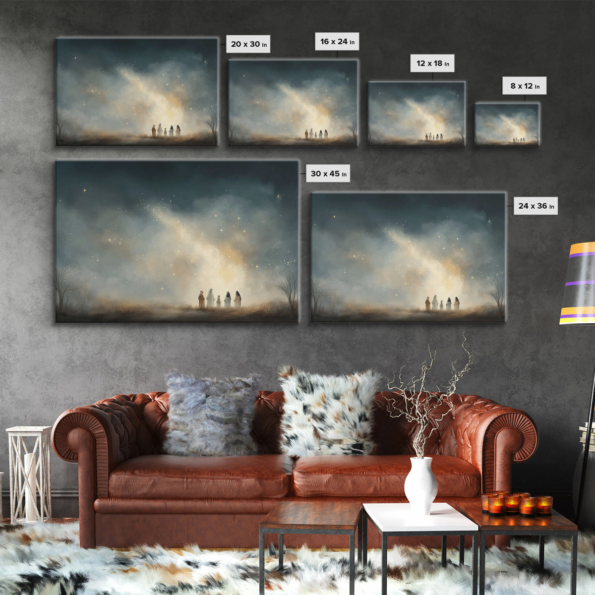 Starborn Night – Framed Canvas Print – Christian Wall Art – Jesus Painting – Christian Art Canvas – Christian Christmas Art – Christmas Art
