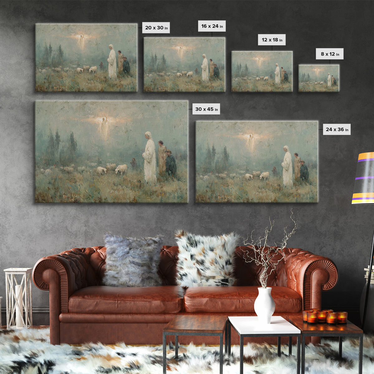 Trumpet Glory – Framed Canvas Print – Christian Art Canvas – Christian Wall Art – Christmas Art – Jesus Painting – Christian Christmas Art