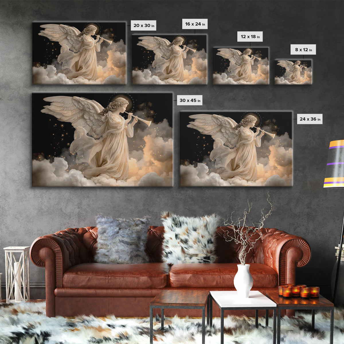 Angelic Herald – Framed Canvas Print – Christian Christmas Art – Christian Wall Art – Christian Art Canvas – Christmas Wall Art – Jesus Pai