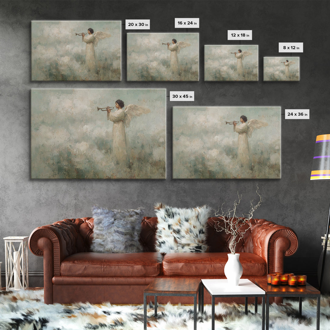 Heaven’s Proclamation – Framed Canvas Print – Christian Christmas Art – Jesus Painting – Christian Art Canvas – Christian Wall Art – Christ