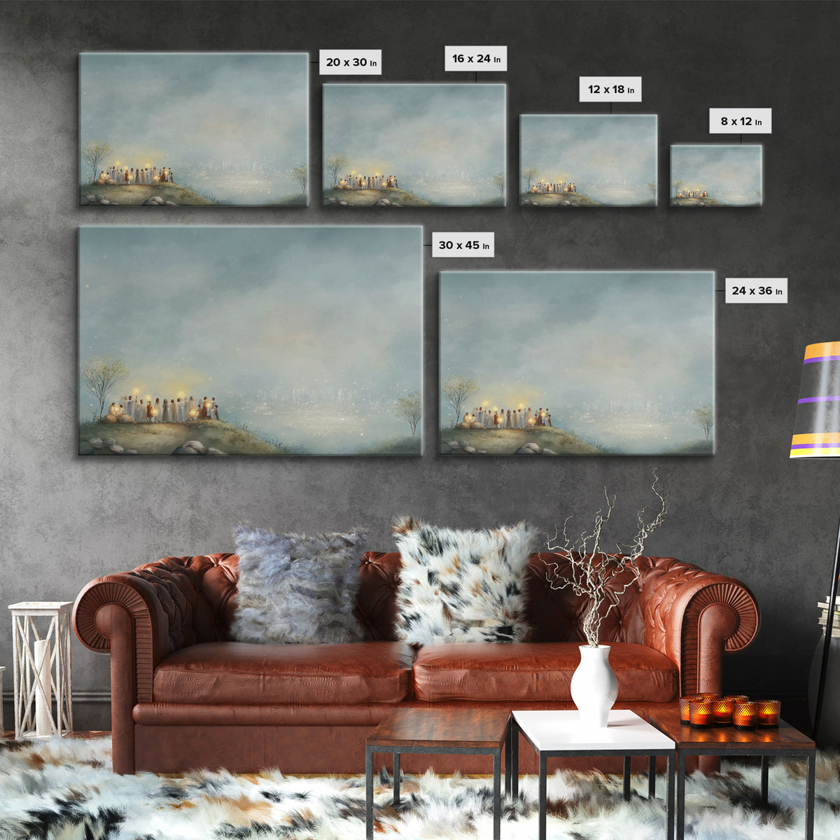 City of Light – Framed Canvas Print – Christian Art Canvas – Christian Wall Art – Christian Painting – Christian Christmas Art – Christmas
