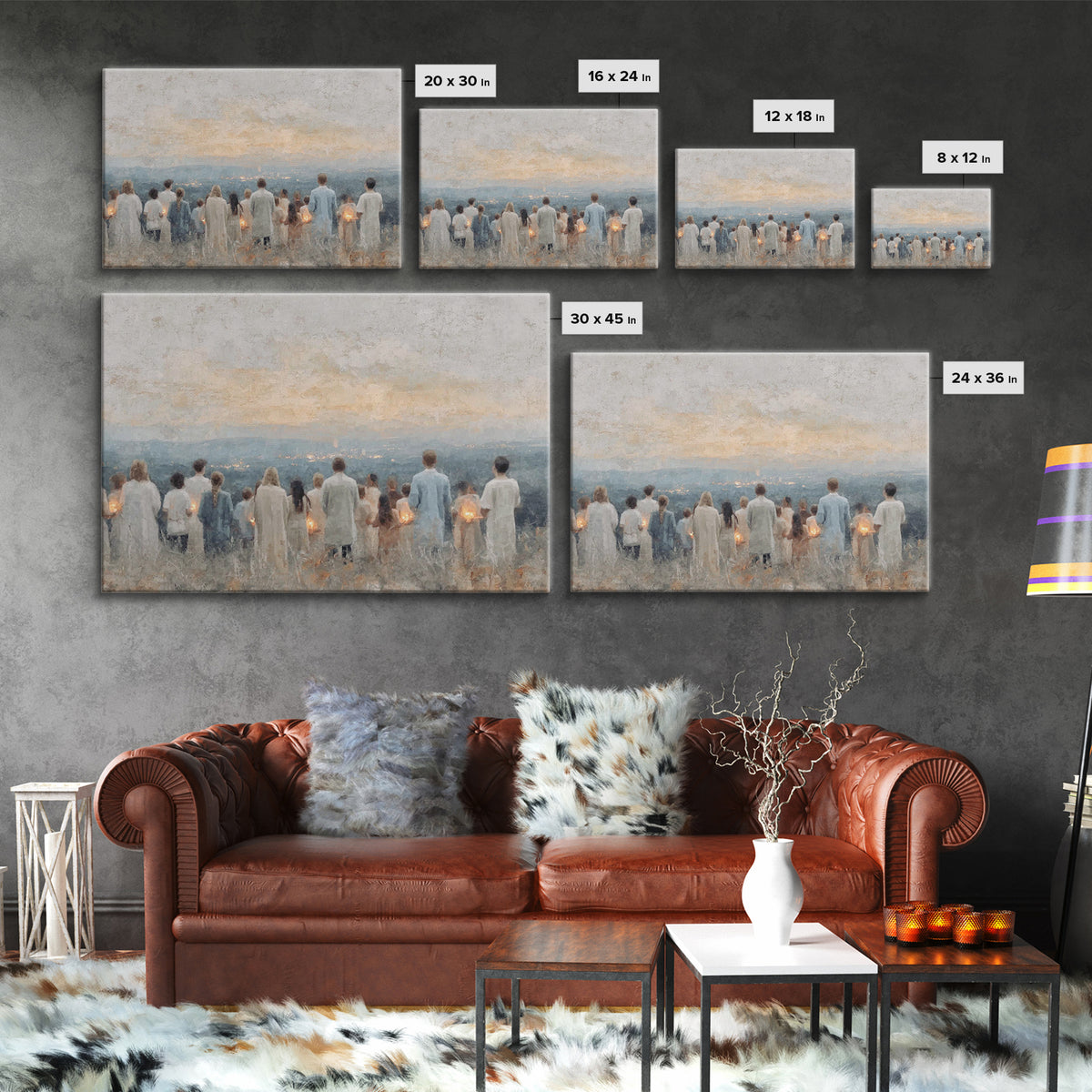 Dawn Assembly – Framed Canvas Print – Christian Wall Art – Christian Art Canvas – Christian Christmas Art – Christmas Art – Christian Paint