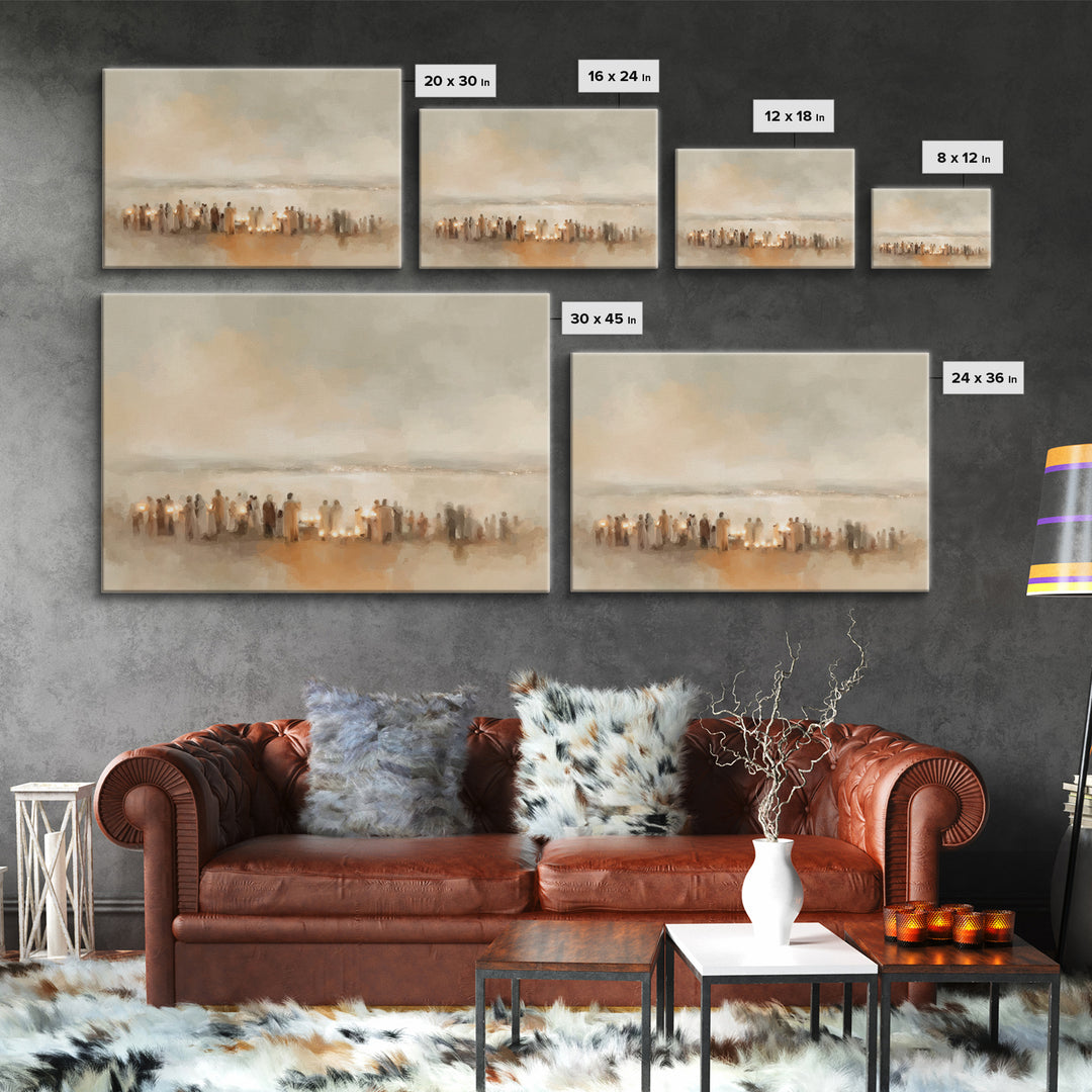 Silent Gathering – Framed Canvas Print – Christian Art Canvas – Christian Christmas Art – Christian Painting – Christian Wall Art – Christm