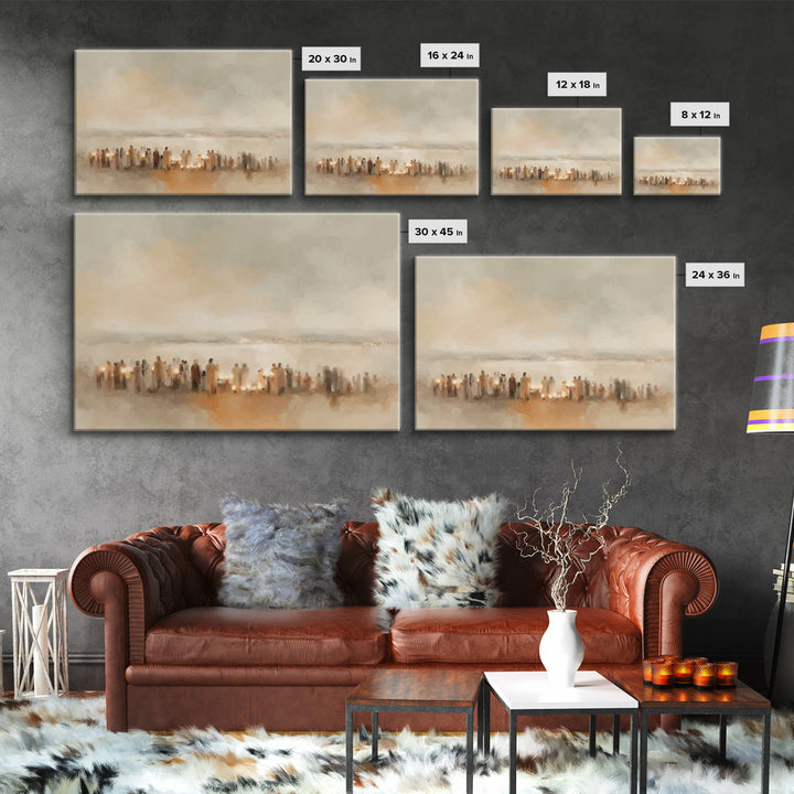 Silent Gathering – Framed Canvas Print – Christian Art Canvas – Christian Christmas Art – Christian Painting – Christian Wall Art – Christm