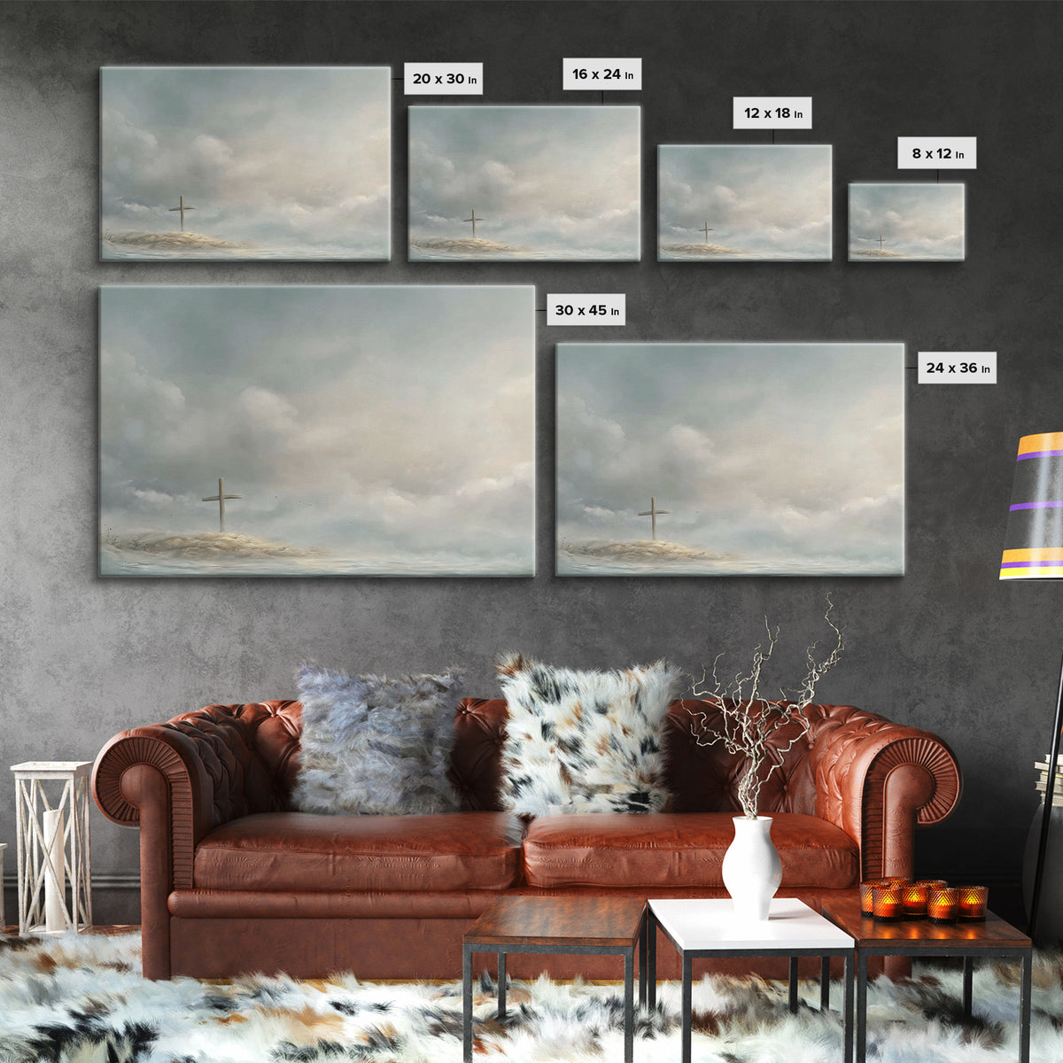 Grace On The Horizon – Framed Canvas Print – Christian Wall Art – Christian Art Canvas – Moody Christian Art – Christian Decor