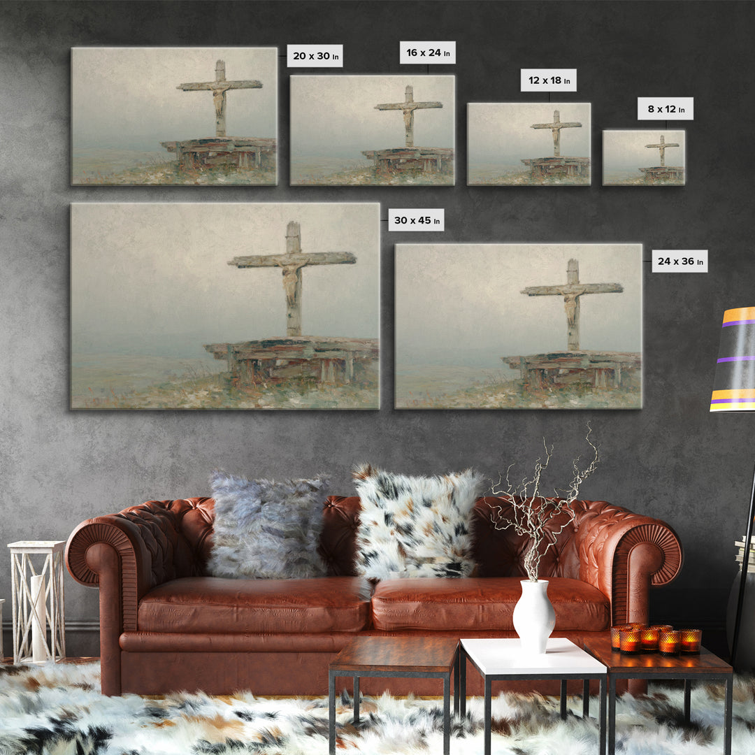 Redeeming Light, Framed Canvas Print, Christian Wall Art, Christian Art Canvas, Moody Christian Art, Christian Decor