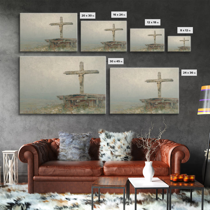 Redeeming Light, Framed Canvas Print, Christian Wall Art, Christian Art Canvas, Moody Christian Art, Christian Decor