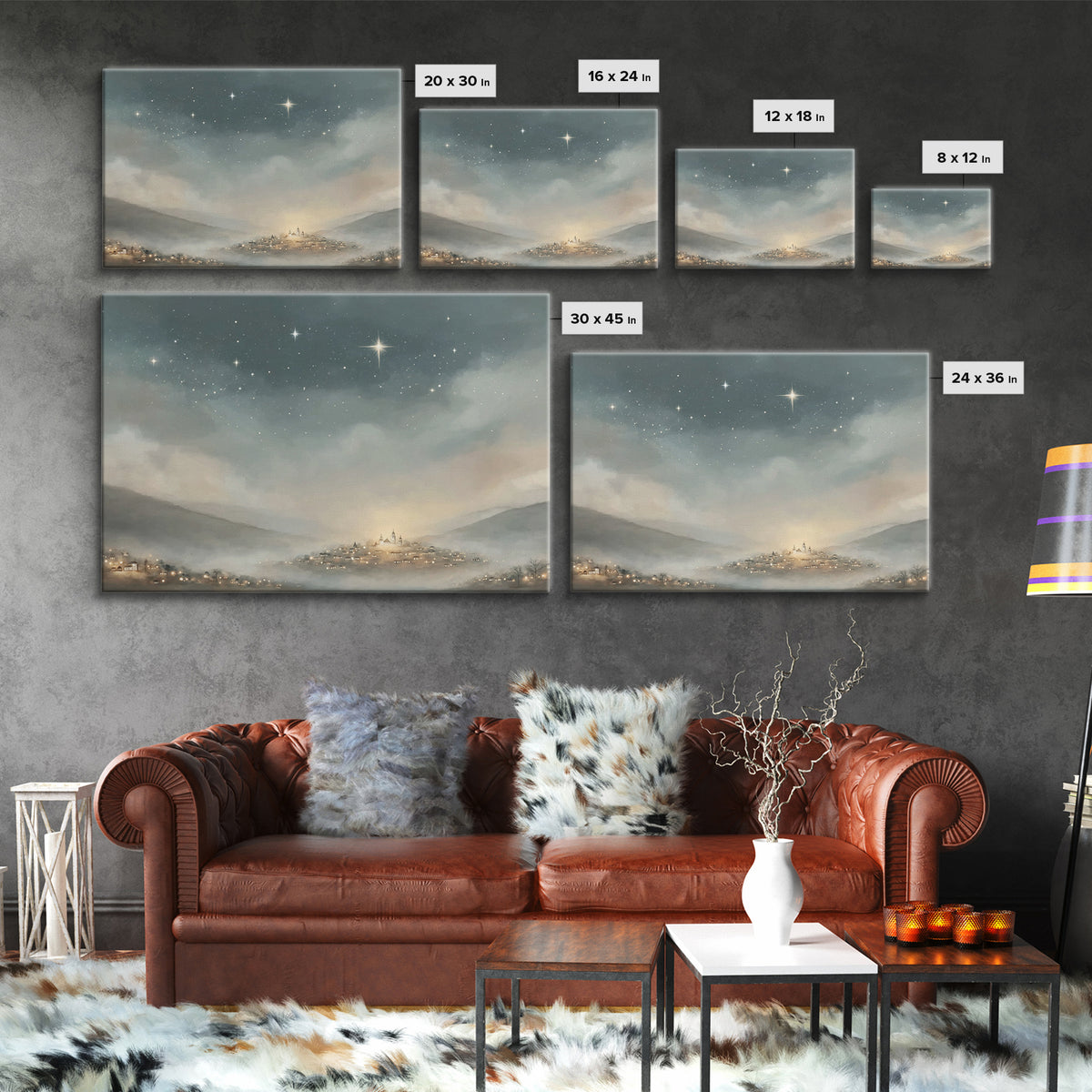 City Of Bethlehem | Framed Canvas Print | Christian Wall Art | Christian Christmas Art | Christian Art Canvas | Christmas Wall Art | Christ
