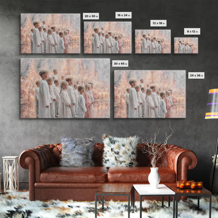 Radiant Carol Procession – Framed Canvas Print – Christmas Art – Christian Art Canvas – Christian Wall Art – Christian Christmas – Christia