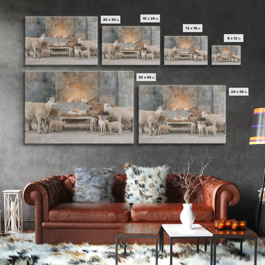 Shepherds Of Peace – Framed Canvas Print – Christian Wall Art – Christmas Art Prints – Christian Art Canvas – Christian Christmas Art