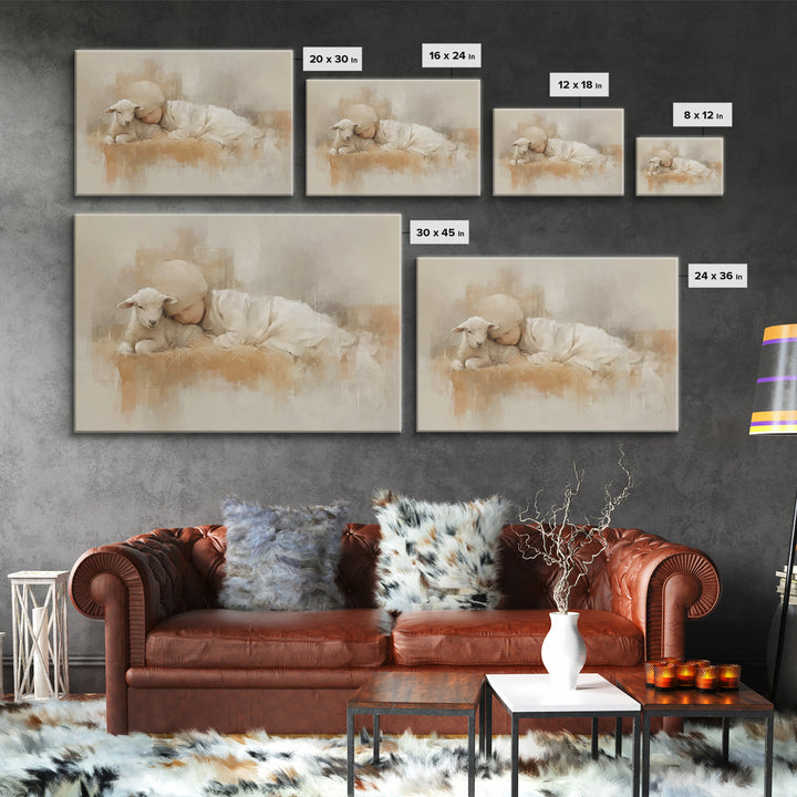 Sacred Rest – Framed Canvas Print – Christian Art Canvas – Christian Christmas Art – Christian Wall Art – Christmas Art Prints