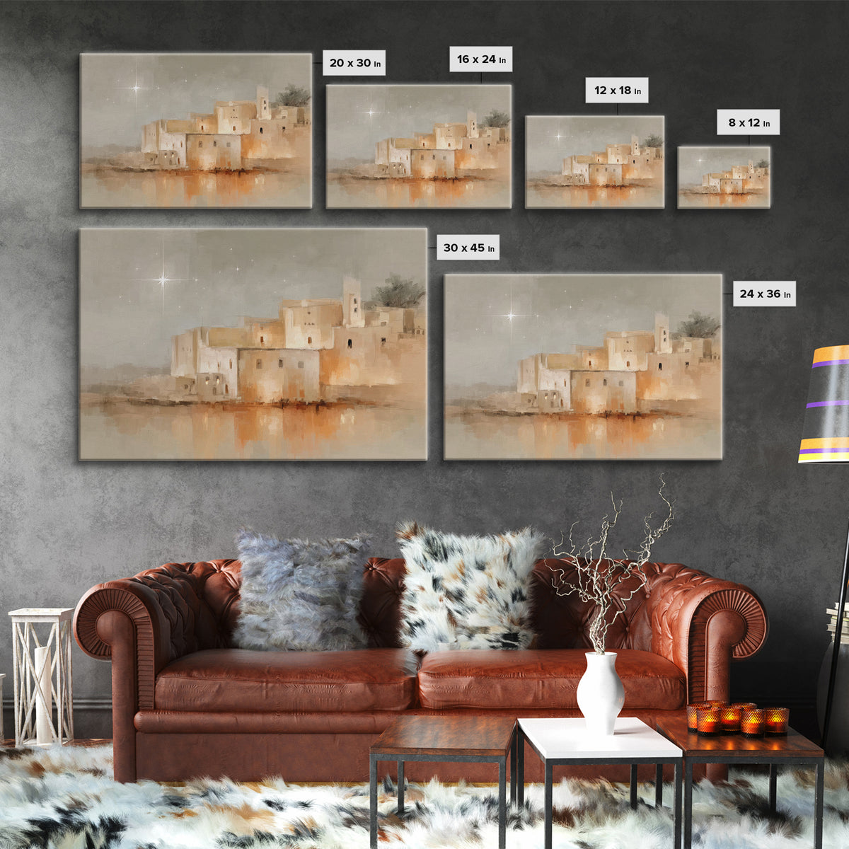 City of David Glow | Framed Canvas Print | Christian Christmas Art | Christmas Art | Christian Art Canvas | Christian Decor