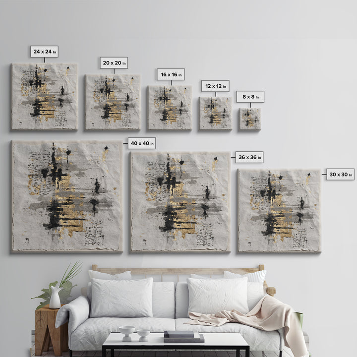 Abstract Prayer Flag of Brush Marks Canvas Print, Calligraphy Art, Printable Wall Art, Living Room Decor, Fine Art, Script, CAL-1x1-23
