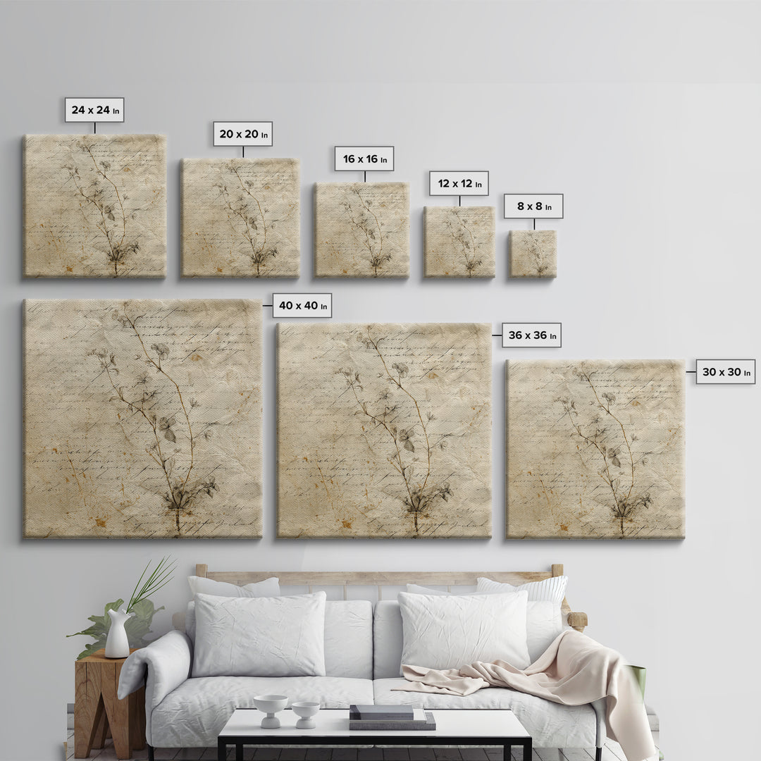 Floral Vine Created from Graceful Script Like Canvas Print, Calligraphy Art, Quote Wall Art, Living Room Decor, Script, CAL-1x1-59