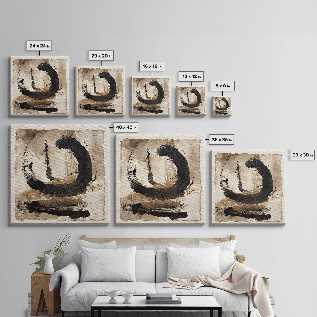 Expressive Musical Rhythm Painted as Ink Strokes Canvas Print, Calligraphy Art, Digital Download Art, Living Room Decor, Script, CAL-1x1-72