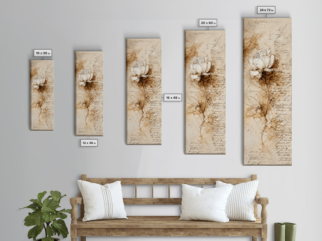 Single Elegant Flourish Shaped Like a Flower Canvas Print, Calligraphy Art, Room Decor, Living Room Decor, Fine Art, Script, CAL-1x3-17