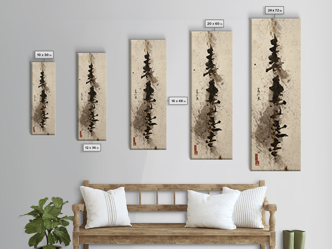 Minimal Black Calligraphy Rhythm Canvas Print, Calligraphy Art, Printable, Living Room Decor, Fine Art, Script, Watercolor Art, CAL-1x3-43