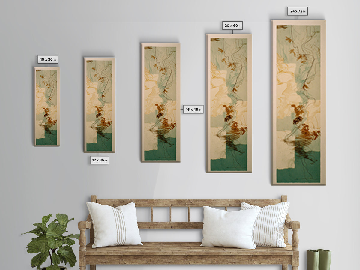 Romantic Handwritten Marks Without Readable Words Canvas Print, Calligraphy Art, Modern Wall Art, Living Room Decor, Script, CAL-1x3-51