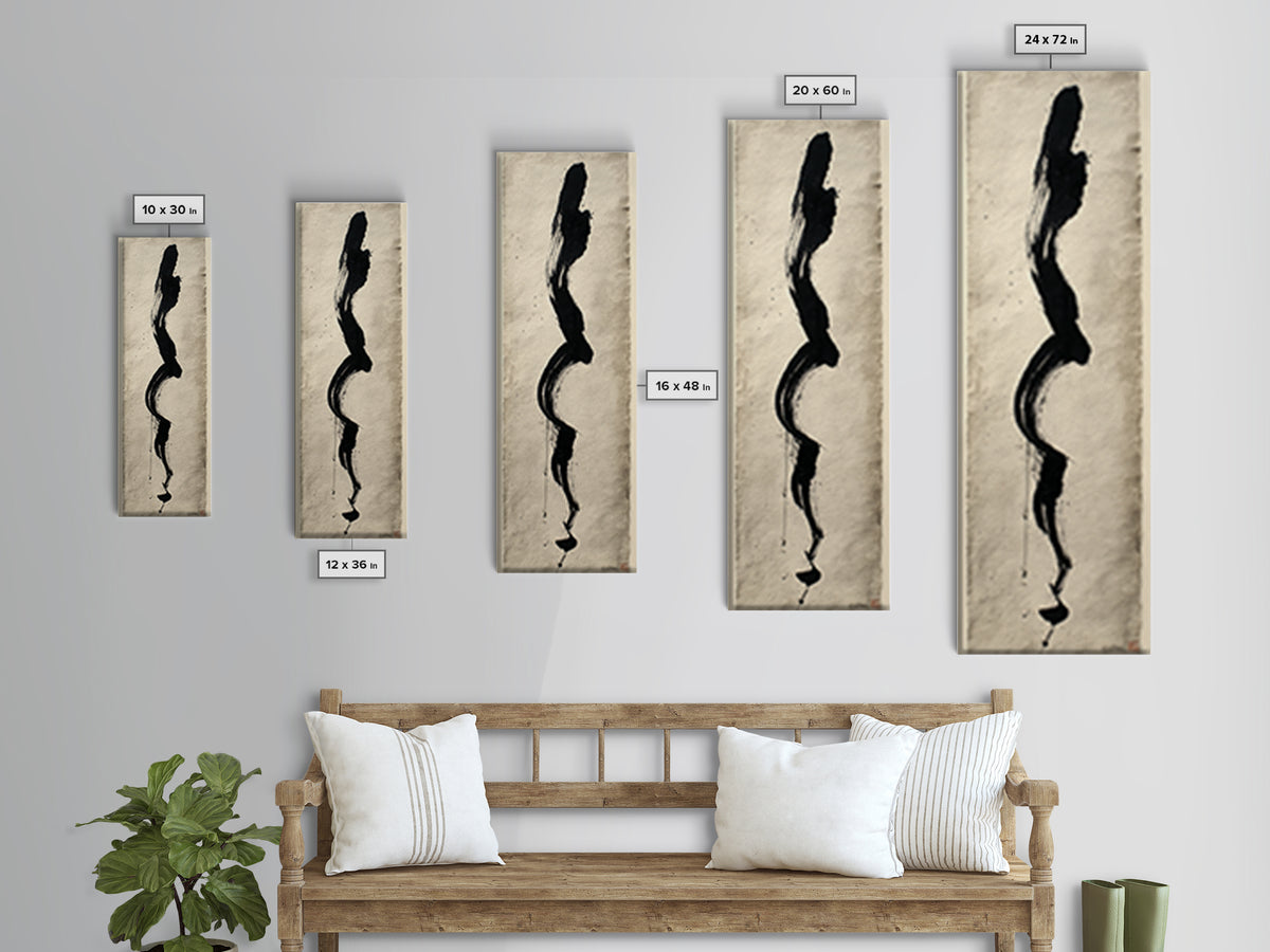 Modern Calligraphy Wave Canvas Print, Calligraphy Art, Fine Art Print, Living Room Decor, Fine Art, Script, Wall Decor, CAL-1x3-94
