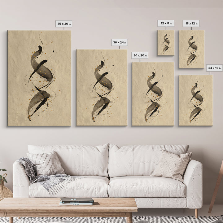 Romantic Handwritten Marks Without Readable Words Canvas Print, Calligraphy Art, Art Print, Living Room Decor, Fine Art, Script, CAL-2x3-23