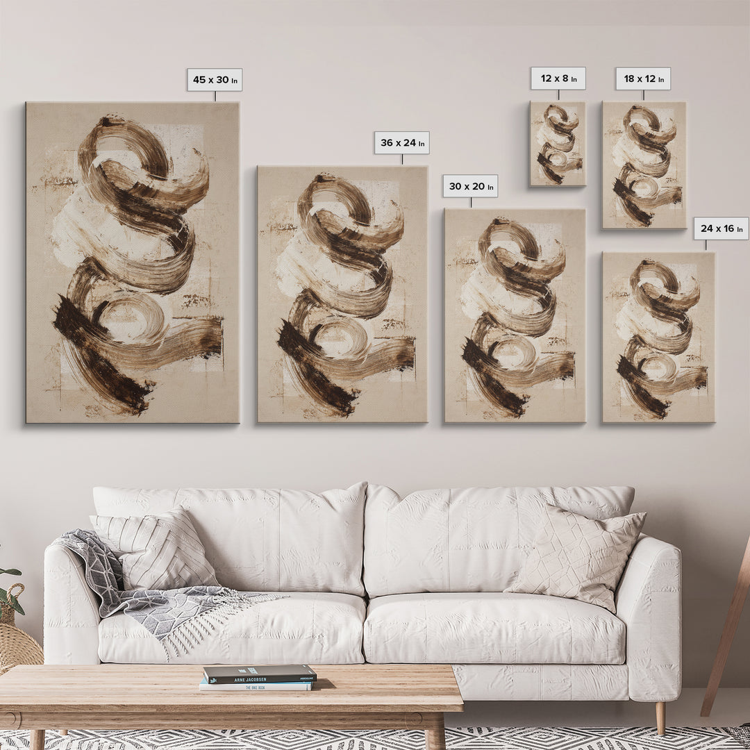 Expressive Musical Rhythm Painted as Ink Strokes Canvas Print, Calligraphy Art, Japanese Decor, Living Room Decor, Script, CAL-2x3-32