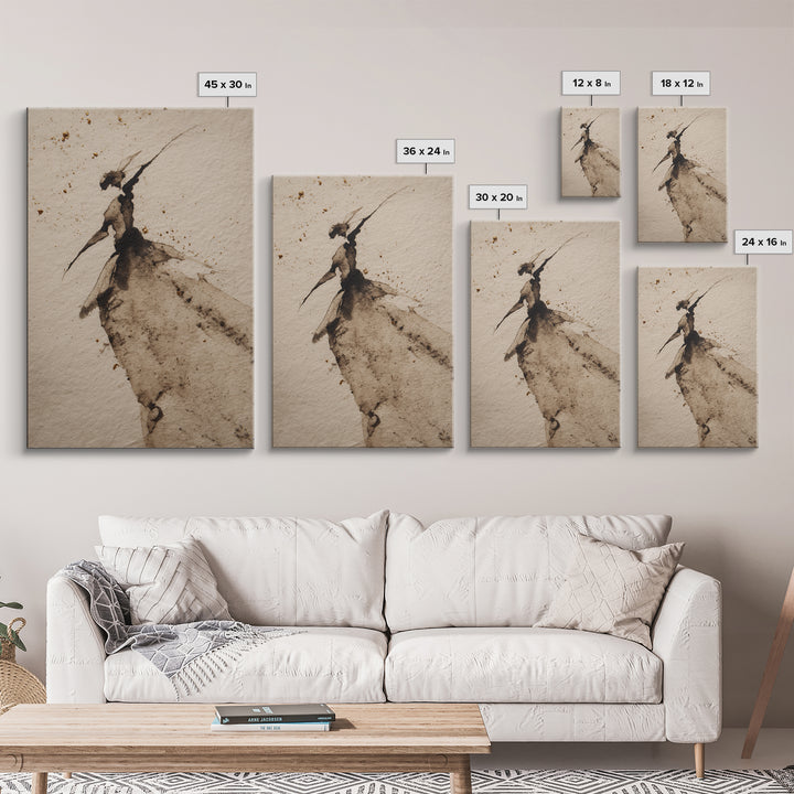 Large Sweeping Black Ink Gesture Like a Framed Canvas Print, Calligraphy Art, Printable, Living Room Decor, Fine Art, Script, CAL-2x3-33
