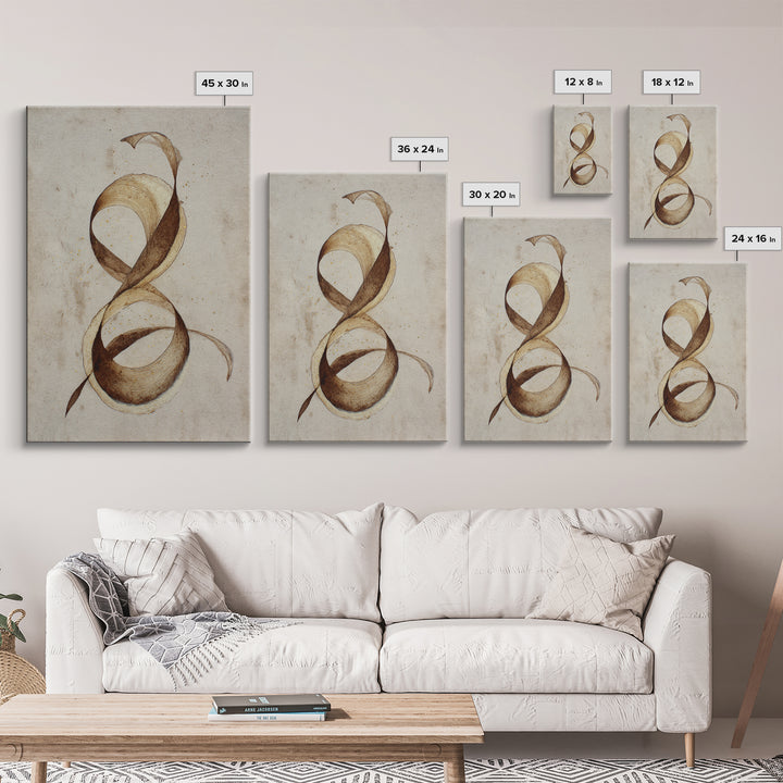 Arabic Ornamental Curves as Non Readable Art Framed Canvas Print, Calligraphy Art, Wall Decor, Living Room Decor, Script, CAL-2x3-59